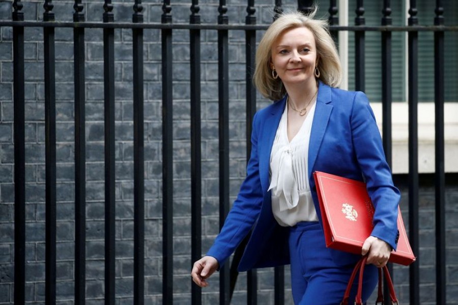 Britain's Secretary of State of International Trade and Minister for Women and Equalities Liz Truss is seen outside Downing Street, as the spread of the coronavirus disease (Covid-19) continues, in London, Britain March 17, 2020 — Reuters/Files