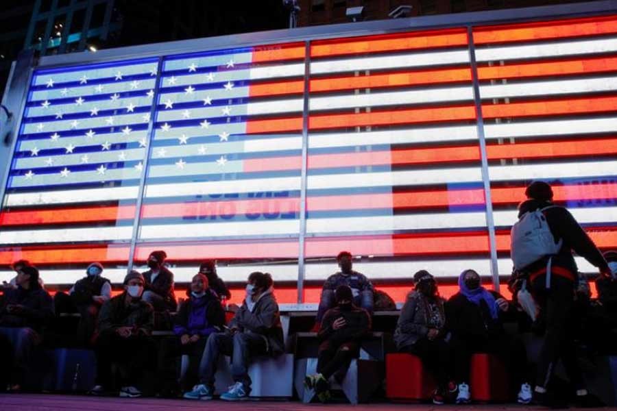 People watching early election results in Times Square in New York on Tuesday –Reuters Photo