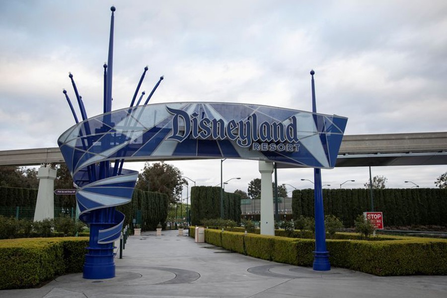 Walt Disney Co's Disneyland and California Adventure theme parks in Southern California seen closed due to the global outbreak of coronavirus (Covid-19) disease in Anaheim, California, US on March 14, 2020 — Reuters/Files