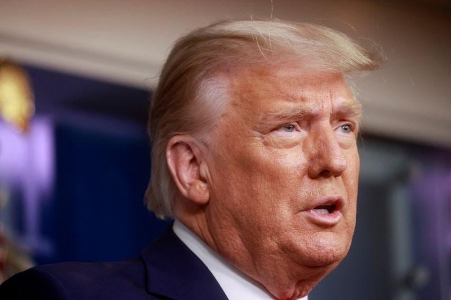 US President Donald Trump during a brief appearance in the Brady Press Briefing Room at the White House in Washington, US on November 24, 2020 — Reuters/Files