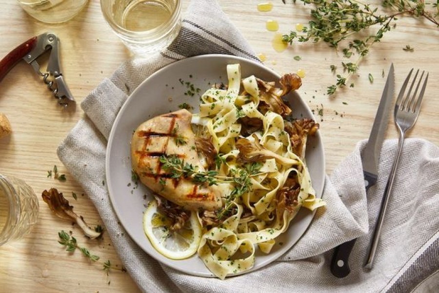 A dish made with lab-grown cultured chicken developed by Eat Just is pictured in this handout photo. Eat Just, Inc./Handout via REUTERS