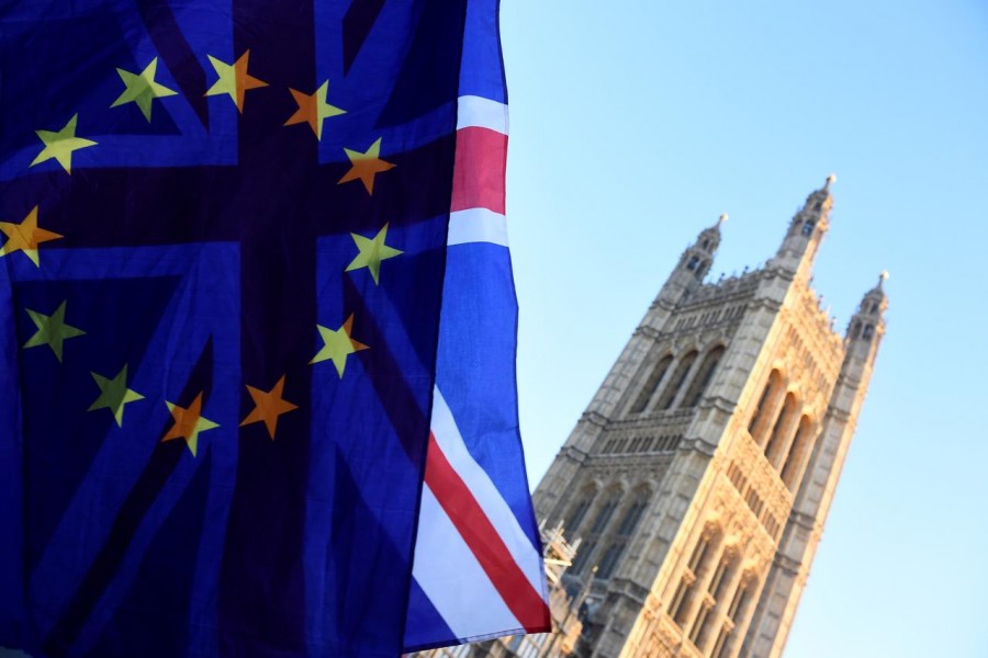 British and EU flags flutter outside the Houses of Parliament in London, Britain, January 17, 2019 — Reuters/Files