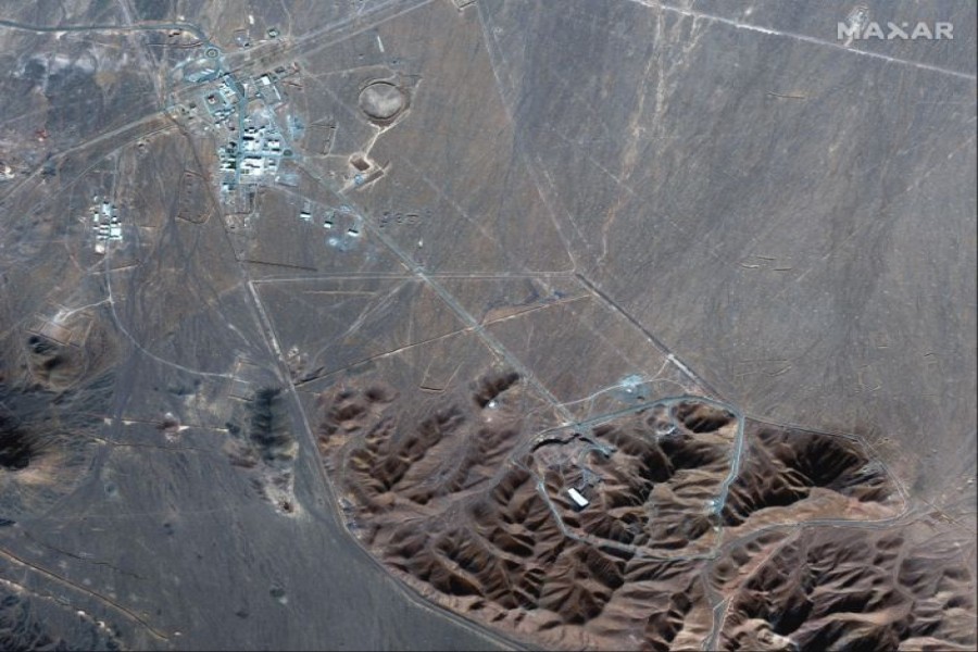 This Nov 4, 2020, satellite photo by Maxar Technologies shows Iran's Fordo nuclear site. Iran has begun construction on a site at its underground nuclear facility at Fordo amid tensions with the US over its atomic program, satellite photos obtained Friday, Dec 18, 2020, by The Associated Press show. (Maxar Technologies via AP)