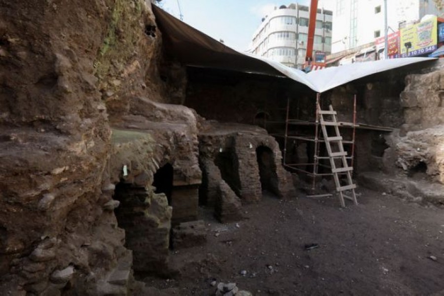 Drainage works unearth Roman baths in heart of Jordan's capital
