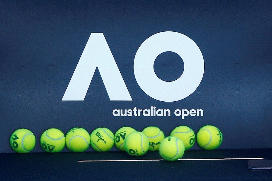 Tennis - Australian Open - Melbourne, Australia, January 14, 2018. Tennis balls are pictured in front of the Australian Open logo before the tennis tournament — Reuters/Files