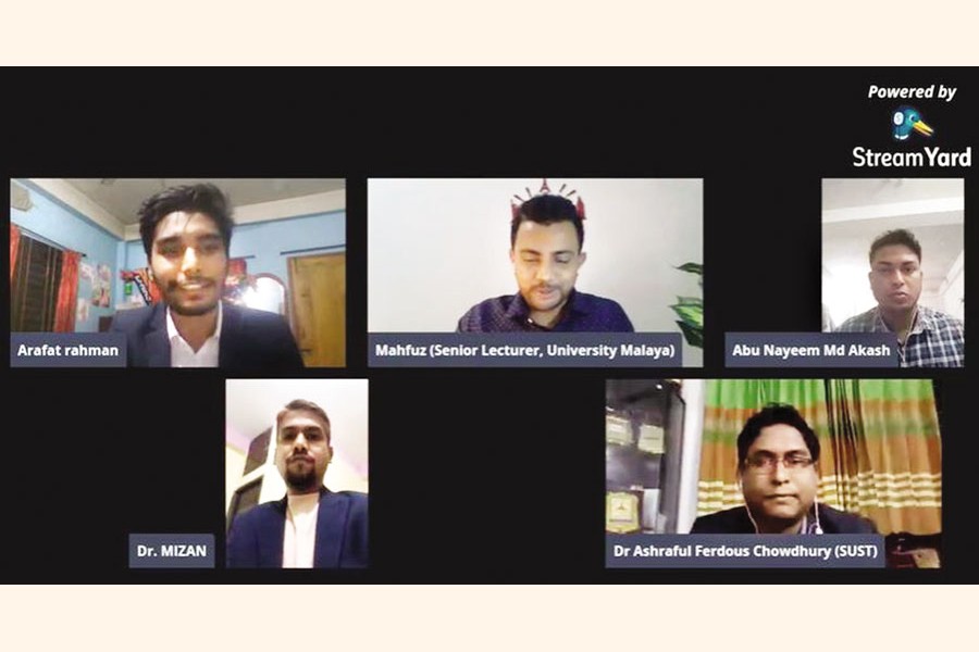Participants at the webinar on sustainability management  arranged by Noakhali Science Technology University (NSTU) Business Club