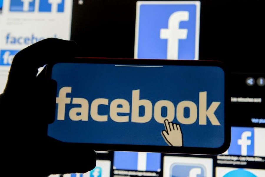 The Facebook logo is displayed on a mobile phone in this picture illustration taken on December 2, 2019 — Reuters file