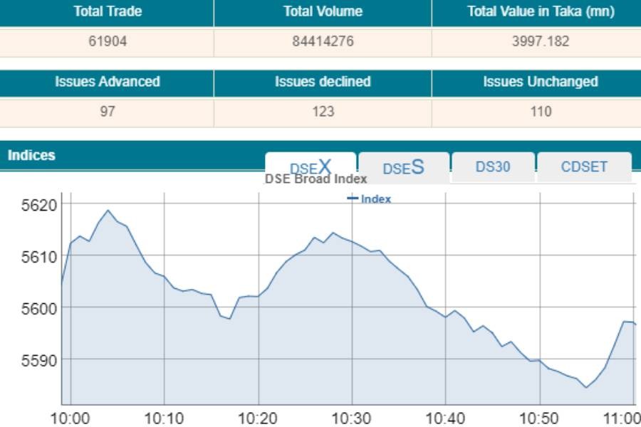 Stocks down marginally at opening