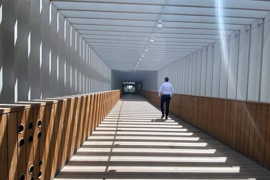 A man walks at the Dubai International Financial Centre, almost empty of people, following the outbreak of coronavirus disease (Covid-19), in Dubai, United Arab Emirates, March 18, 2020 — Reuters