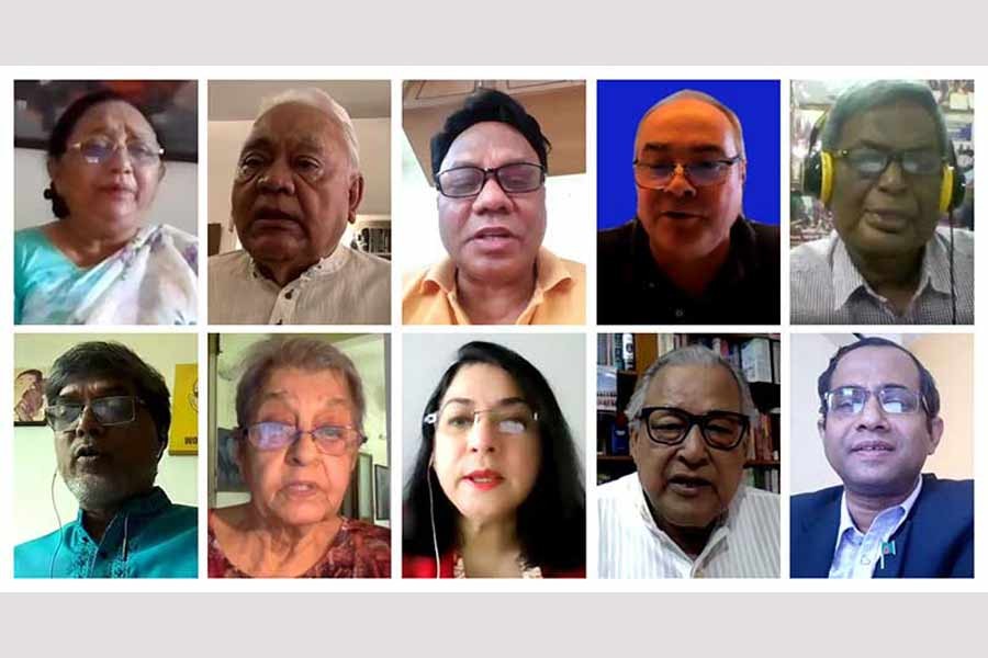 Participants at a virtual dialogue on "Recovery of the Labour Market during COVID-19: Role of Trade Union"