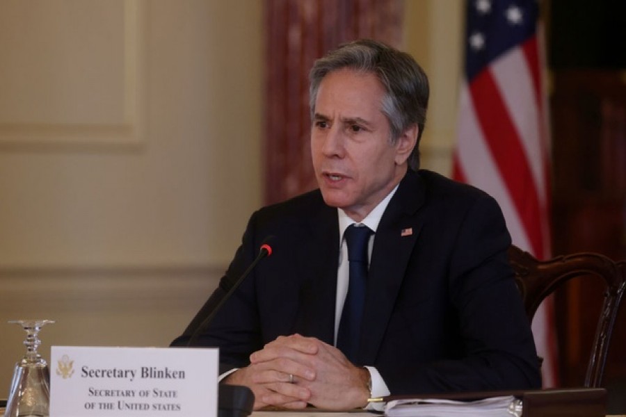 US Secretary of State Antony Blinken participates in a virtual bilateral meeting with Kenya's President Uhuru Kenyatta during a videoconference at the State Department in Washington, US, April 27, 2021 — Reuters/Leah Millis/Pool/File Photo