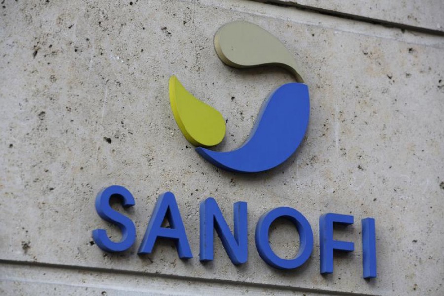 In this November 30, 2020 file photo the logo of French drug maker Sanofi is picture at the company's headquarters, in Paris — AP