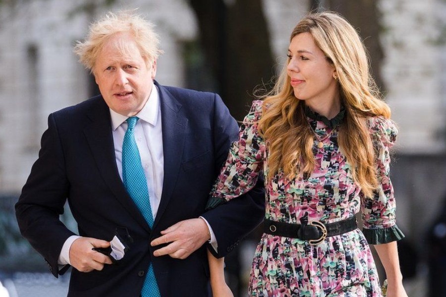 The prime minister and Carrie Symonds were photographed as they went to vote in this month's local elections - Reuters photo