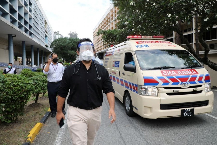 A government medical contract doctor participates in a walkout strike at Kuala Lumpur Hospital amid the coronavirus disease (Covid-19) outbreak in Kuala Lumpur, Malaysia on July 26, 2021 — Reuters photo