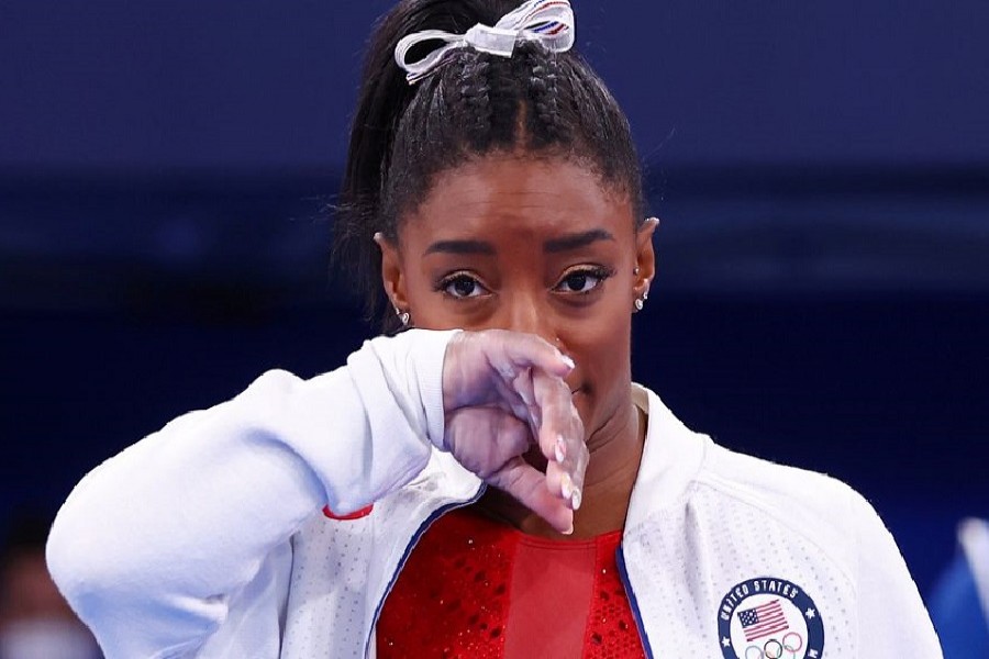 Tokyo 2020 Olympics - Gymnastics - Artistic - Women's Team - Final - Ariake Gymnastics Centre, Tokyo, Japan - July 27, 2021. Simone Biles of the United States during the Women's Team Final REUTERS/Mike Blake