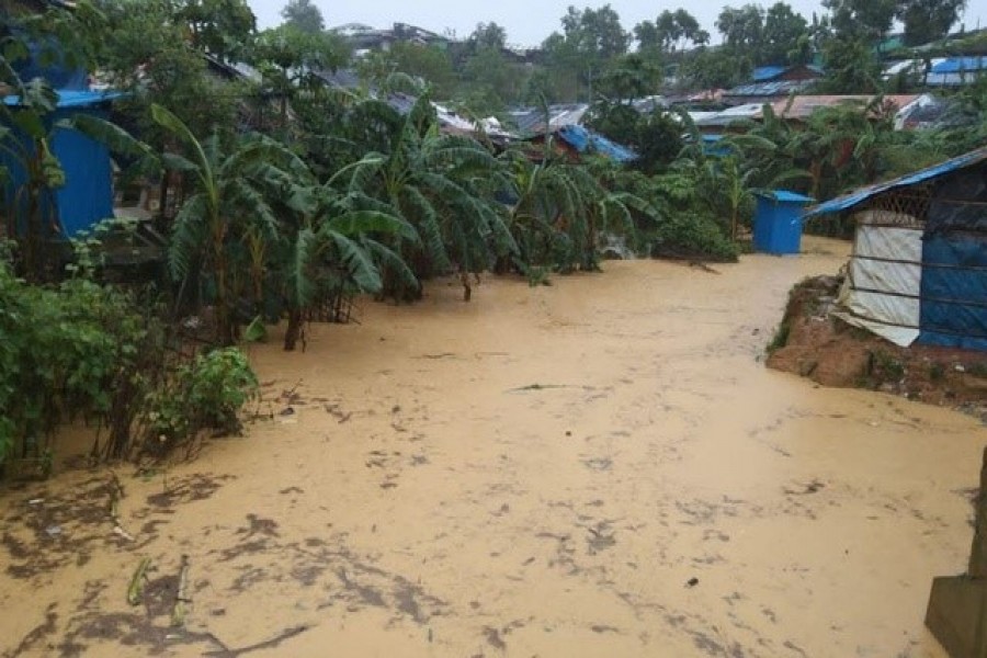 General view of a flooded area following heavy monsoon rains at Cox's Bazar, Bangladesh July 27, 2021, in this picture taken July 27, 2021 — Arakan Times/via Reuters