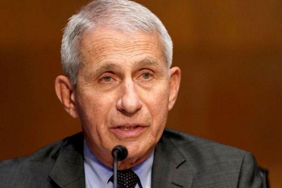 Dr Anthony Fauci, director of the National Institute of Allergy and Infectious Diseases, gives an opening statement during a Senate Health, Education, Labor and Pensions Committee hearing to discuss the on-going federal response to COVID-19, at the US Capitol in Washington, DC, US, May 11, 2021. Greg Nash/Pool via REUTERS