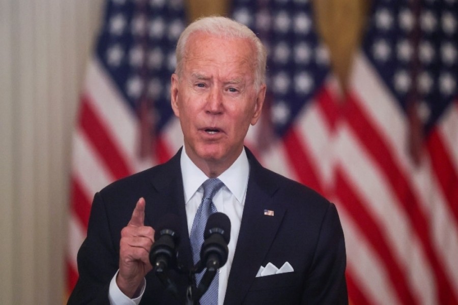 US President Joe Biden delivers remarks on the crisis in Afghanistan during a speech in the East Room at the White House in Washington on August 16. — Reuters