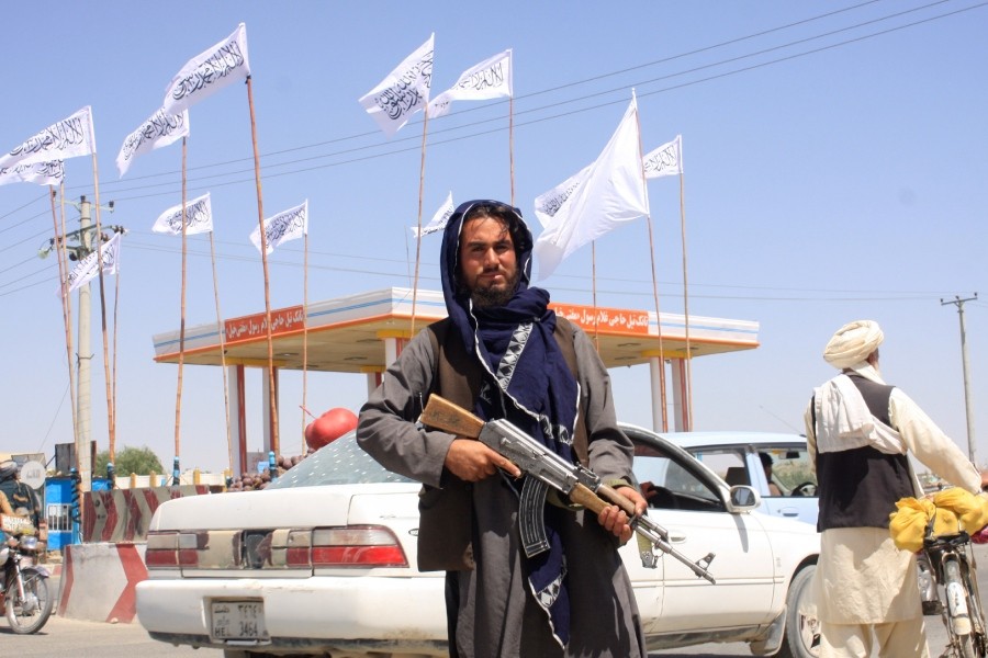 A Taliban fighter looks on as he stands at the city of Ghazni, Afghanistan August 14, 2021. REUTERS/Stringer