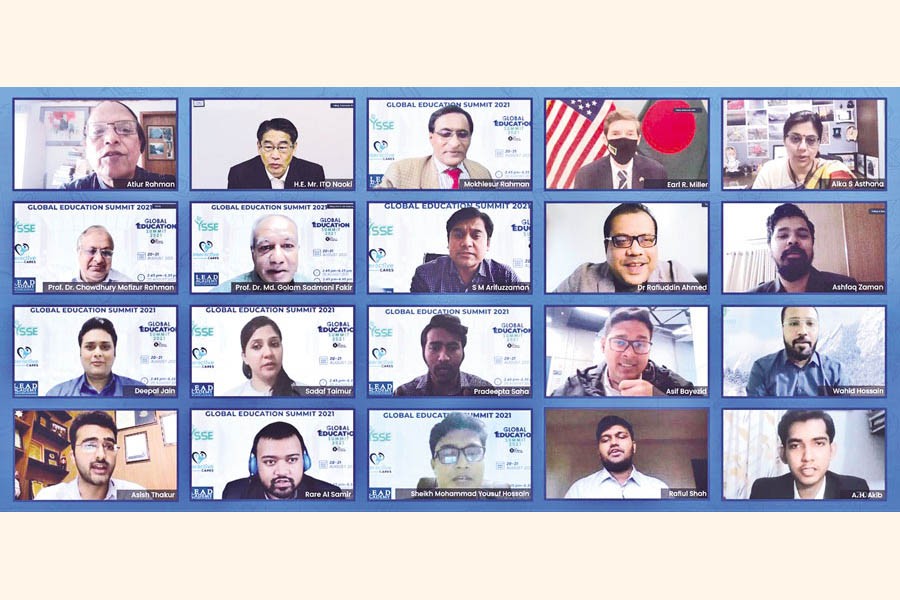 The speakers and participants in Global Education Summit-2021 arranged by Dhaka-based Youth School for Social Entrepreneurs (YSSE)