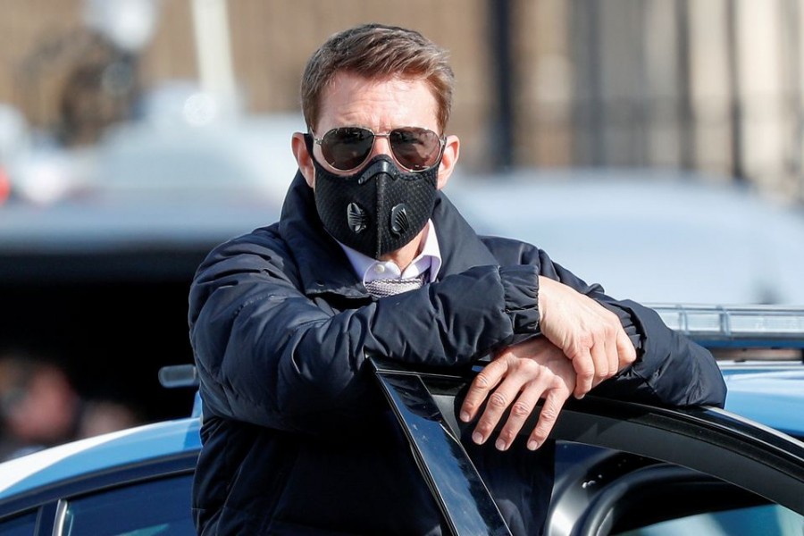 Actor Tom Cruise is seen on the set of "Mission Impossible 7" while filming in Rome, Italy on October 13, 2020 — Reuters/Files