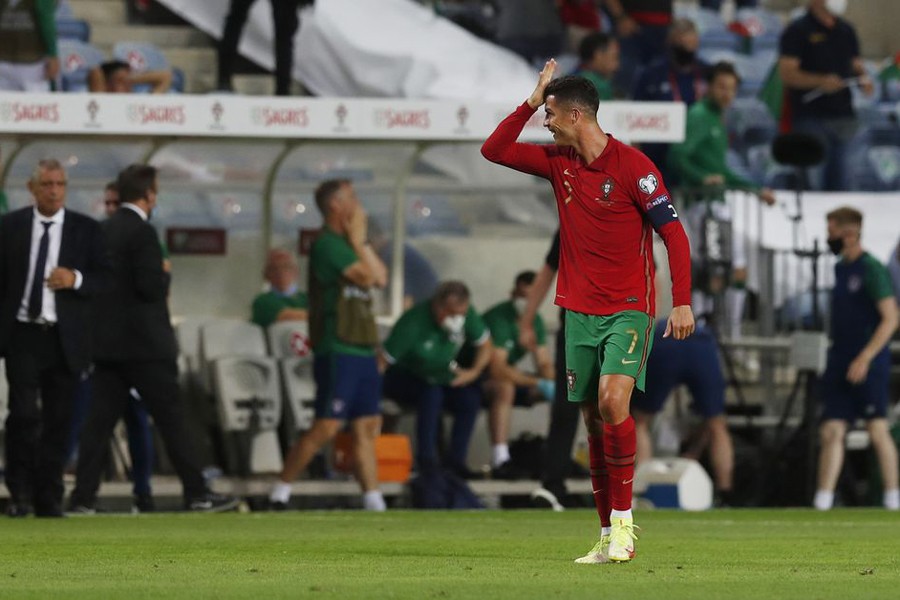 Portugal's Cristiano Ronaldo celebrates scoring their second goal — Reuters photo