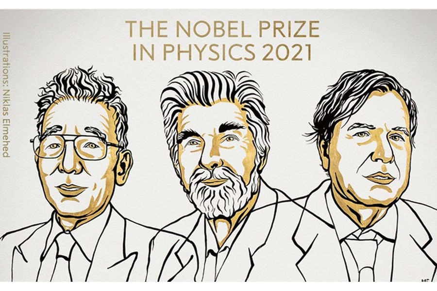 Scientists Syukuro Manabe, Klaus Hasselmann and Giorgio Parisi, who studied how humanity influences Earth's climate and discovered the interplay of disorder and fluctuations in physical systems from atomic to planetary scales. NOBEL PRIZE OUTREACH