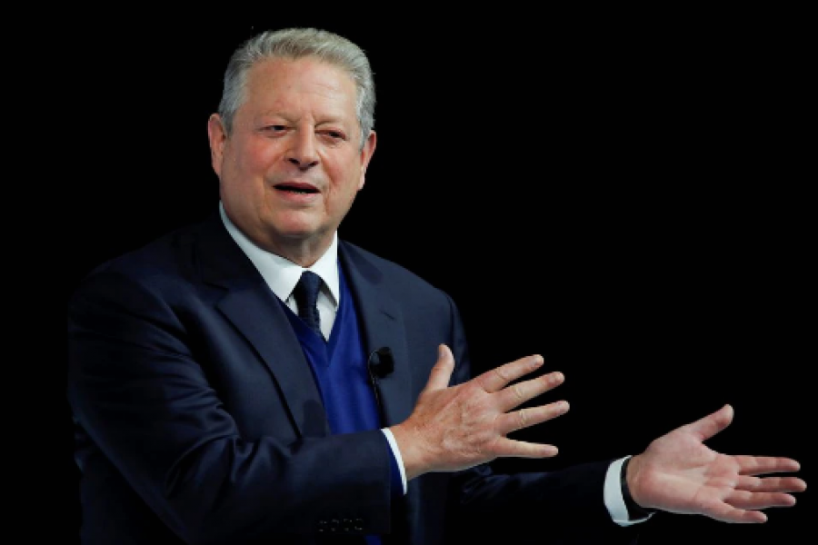 Al Gore, former US Vice President and Climate Reality Project Chairman, gestures as he attends the World Economic Forum (WEF) annual meeting in Davos, Switzerland, January 22, 2019. REUTERS/Arnd Wiegmann