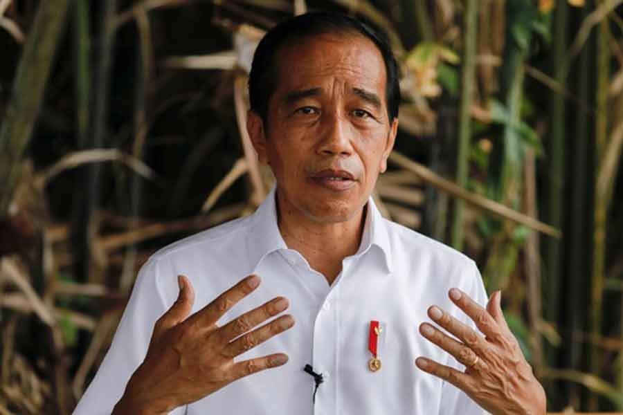 Indonesian President Joko Widodo gesturing during an interview in North Kalimantan province of Indonesia on Tuesday –Reuters photo