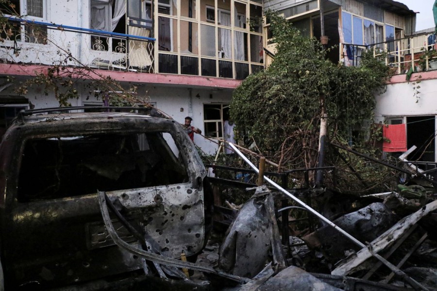 General view of a residence house destroyed after a rocket attack in Kabul, Afghanistan August 29, 2021 —Reuters/Stringer