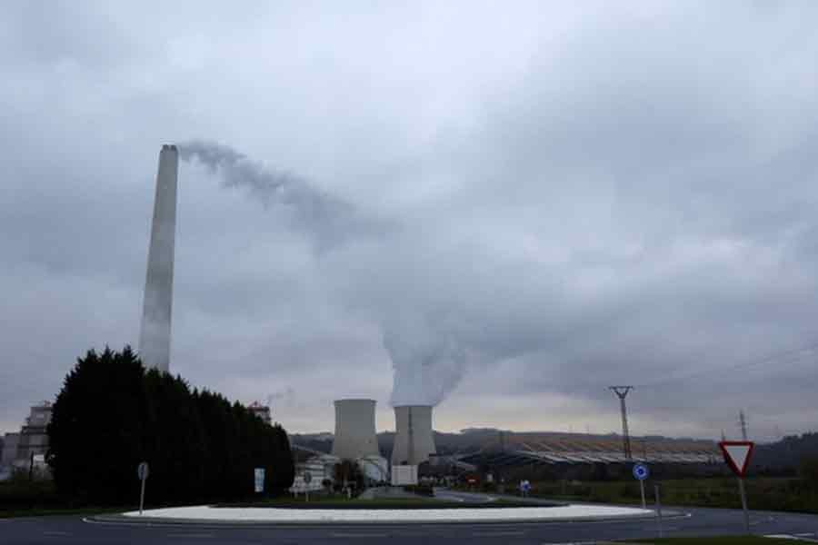 A coal-fired power station scheduled to shut down resumes activity amid soaring energy prices, in As Pontes, Spain, on Wednesday –Reuters file photo