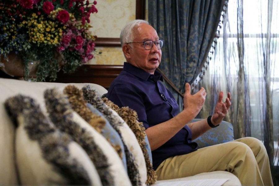 Malaysia's former Prime Minister Najib Razak speaks during an interview with Reuters in Kuala Lumpur, Malaysia on September 18, 2021 — Reuters/Files