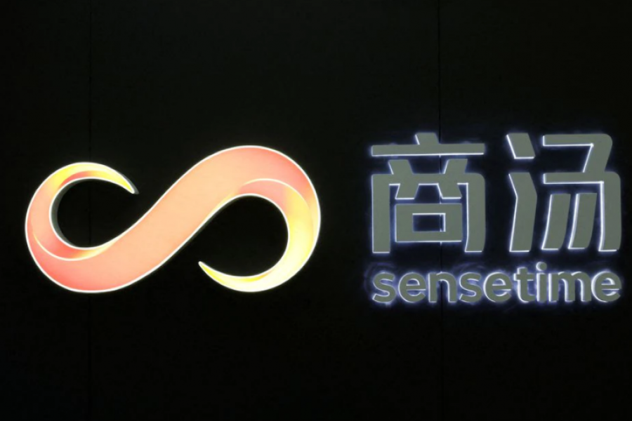The logo of artificial intelligence (AI) startup SenseTime is seen at its office in Hong Kong, China August 18, 2021. Picture taken August 18, 2021. REUTERS/Tyrone Siu/File Photo