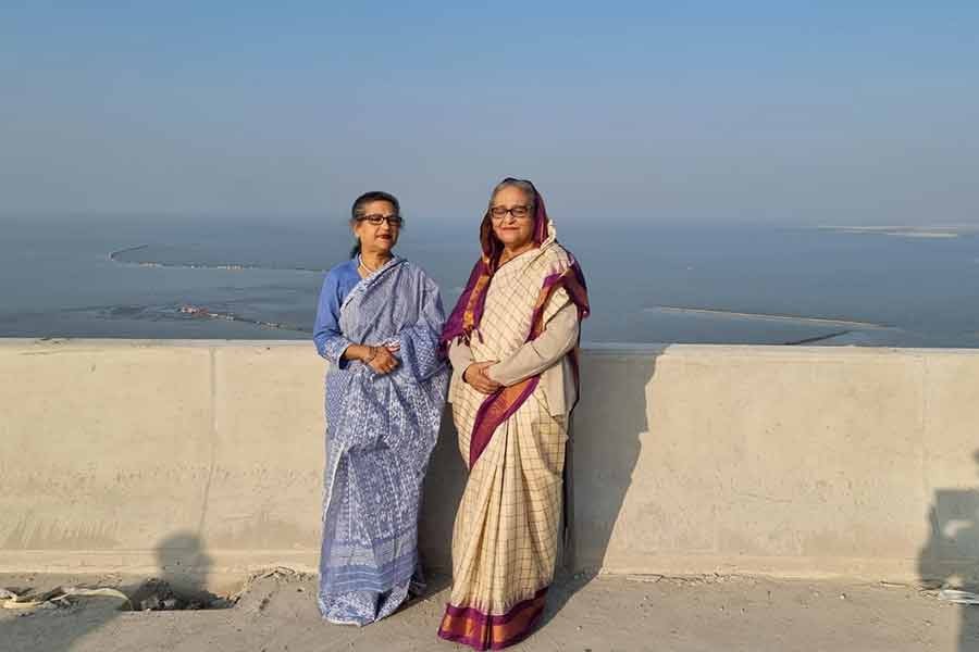 Prime Minister Sheikh Hasina and her younger sister Sheikh Rehana at Padma Bridge