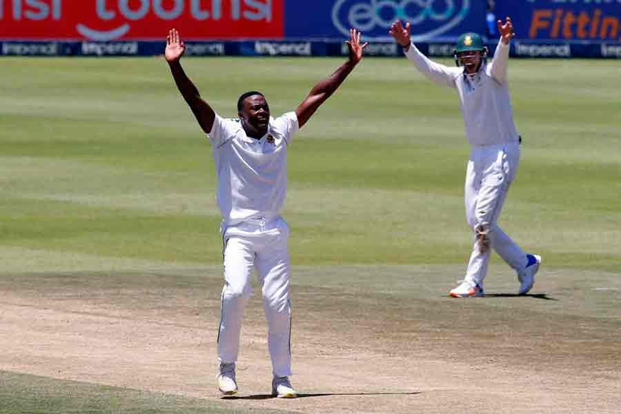 South Africa's Kagiso Rabada appealing for the wicket of India's Cheteshwar Pujara during the second Test match against India at Imperial Wanderers Stadium in Johannesburg of South Africa -Reuters file photo