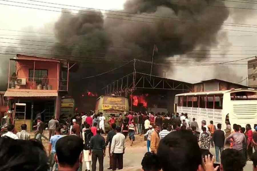 Fire breaks out at shoe factory in Demra