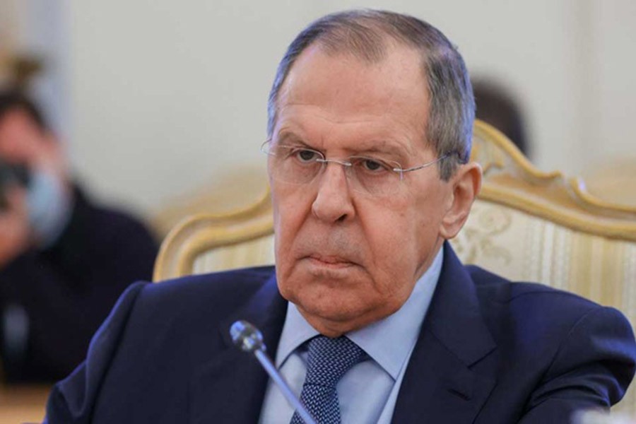 Russian Foreign Minister Sergei Lavrov attends a meeting with German Foreign Minister Annalena Baerbock in Moscow, Russia January 18, 2022. Russian Foreign Ministry/Handout via REUTERS