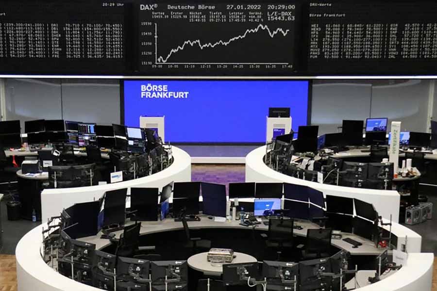 The German share price index DAX graph is pictured at the stock exchange in Frankfurt, Germany, January 27, 2022 – Reuters/Staff