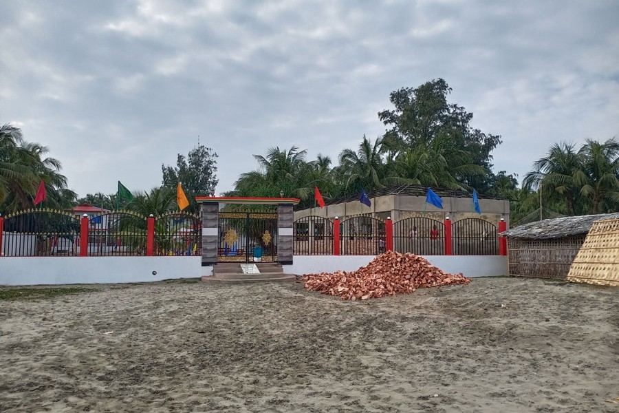 Illegal structures being built with corals in Saint Martin's Island