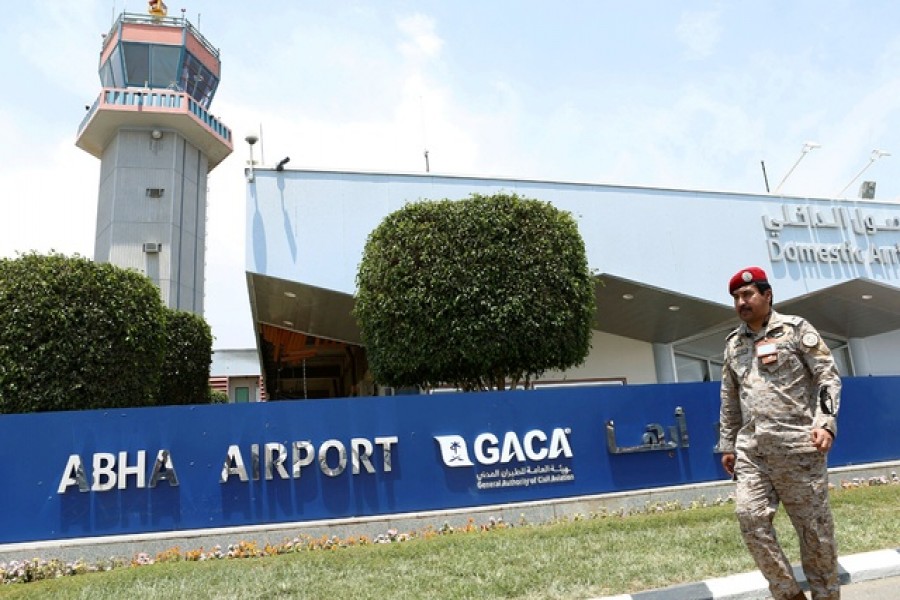 A Saudi security officer walks past Saudi Arabia's Abha airport, June 13, 2019 – Reuters/Files