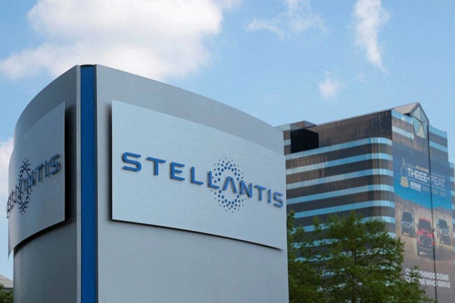 A Stellantis sign is seen outside its headquarters in Auburn Hills, Michigan, US on June 10, 2021 — Reuters/Files