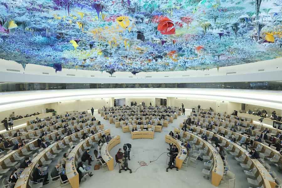An overview of the special session on the situation in Ukraine of the Human Rights Council at the United Nations in Geneva on Friday –Reuters photo