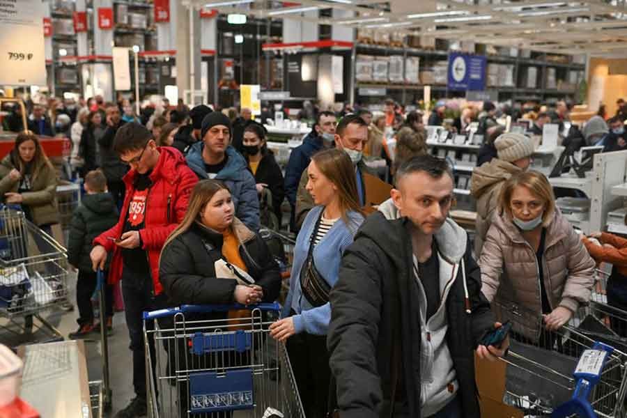 Customers shopping in IKEA store in Omsk of Russia on Thursday –Reuters file photo