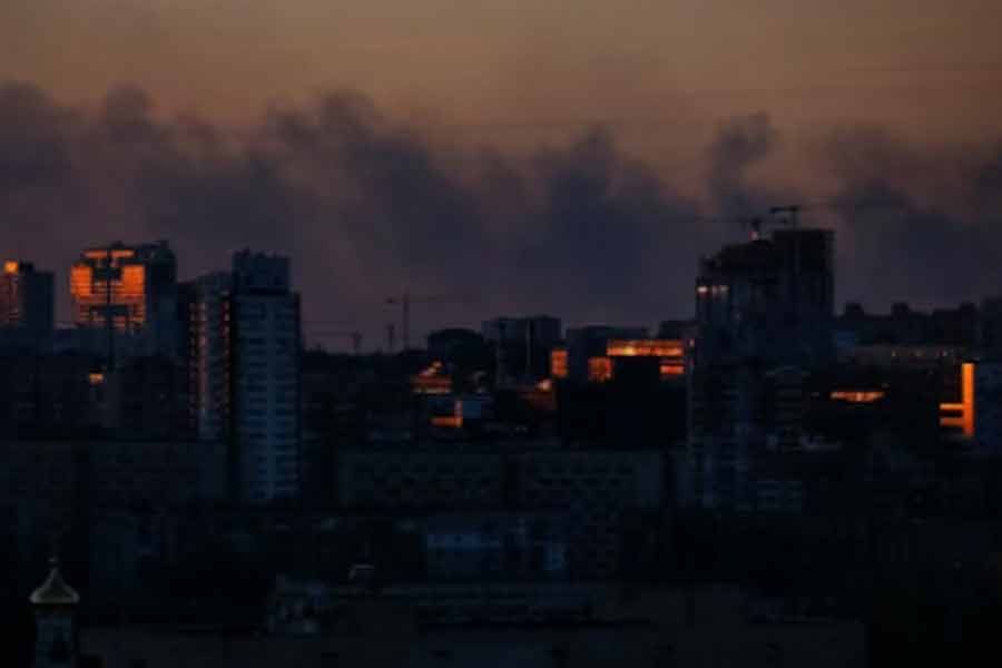 Smoke rising after shelling near Kyiv in Ukraine on Friday -Reuters photo