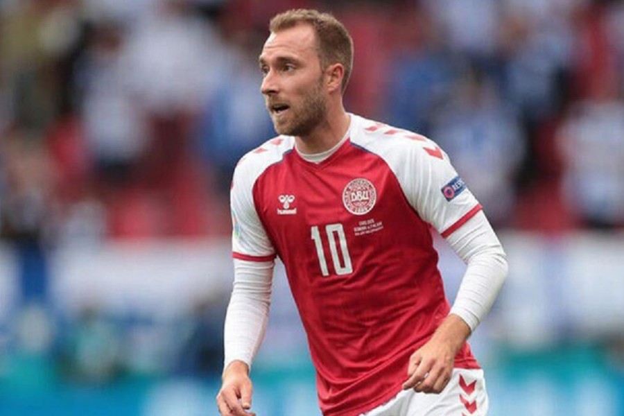 Football - Euro 2020 - Group B - Denmark v Finland - Parken Stadium, Copenhagen, Denmark - June 12, 2021 Denmark's Christian Eriksen during the match Pool via REUTERS/Hannah Mckay