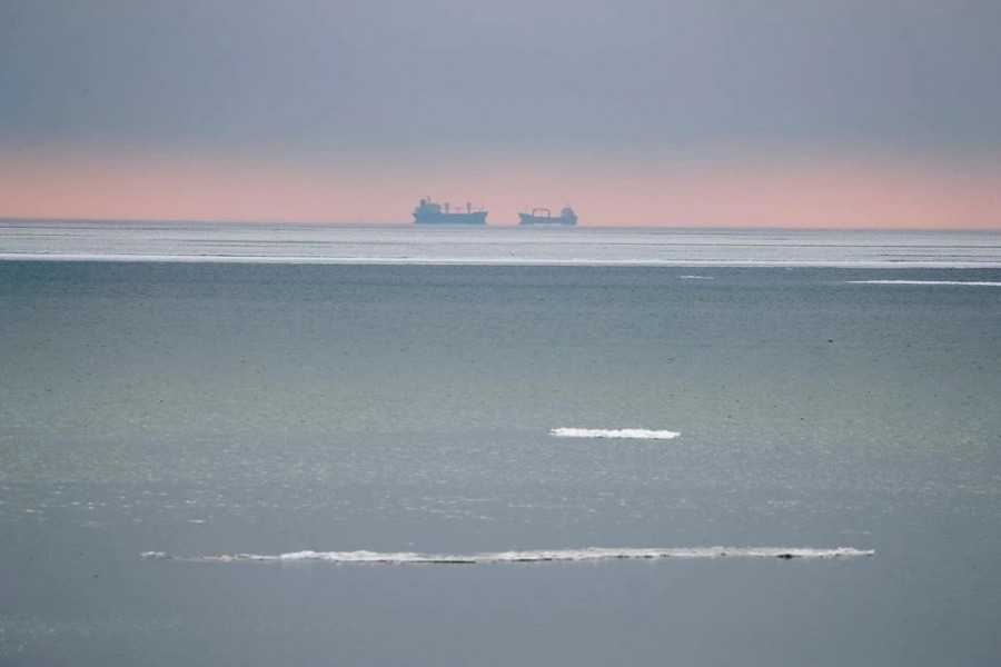 Ships are seen near the Azov Sea port of Mariupol, Ukraine December 2, 2018. REUTERS/Gleb Garanich/File Photo