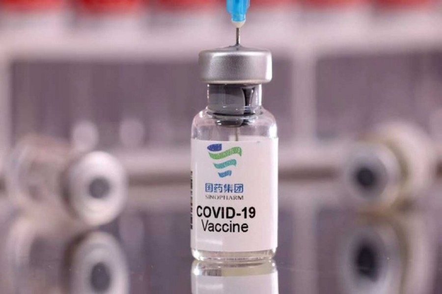 A vial labelled "Sinopharm COVID-19 Vaccine" is seen in this illustration taken January 16, 2022. Reuters