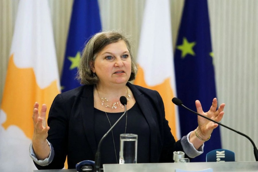 US State Department Under Secretary for Public Affairs Victoria Nuland attends a news conference at the Presidential Palace in Nicosia, Cyprus, April 7, 2022. REUTERS/Yiannis Kourtoglou/File Photo