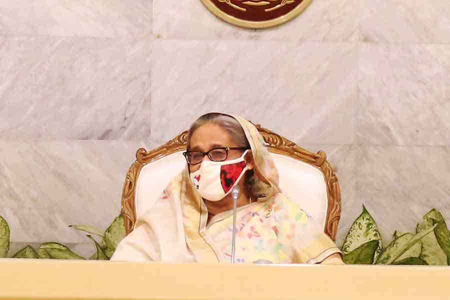 Prime Minister Sheikh Hasina presiding over weekly cabinet meeting held at her office on Thursday –PID Photo