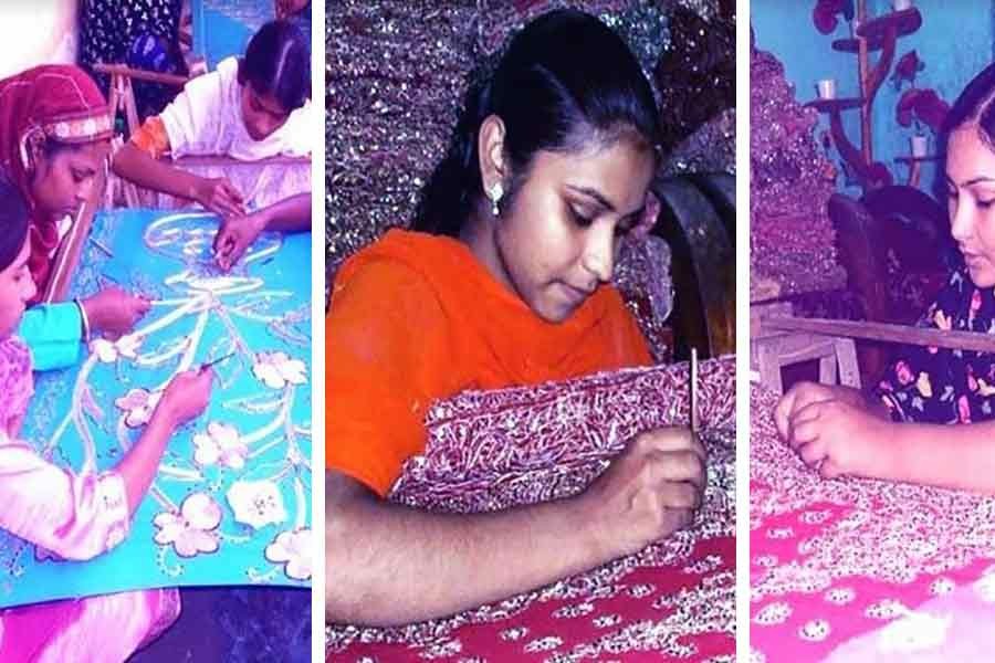 40,000 Rangpur women busy with ornamental stitching ahead of Eid